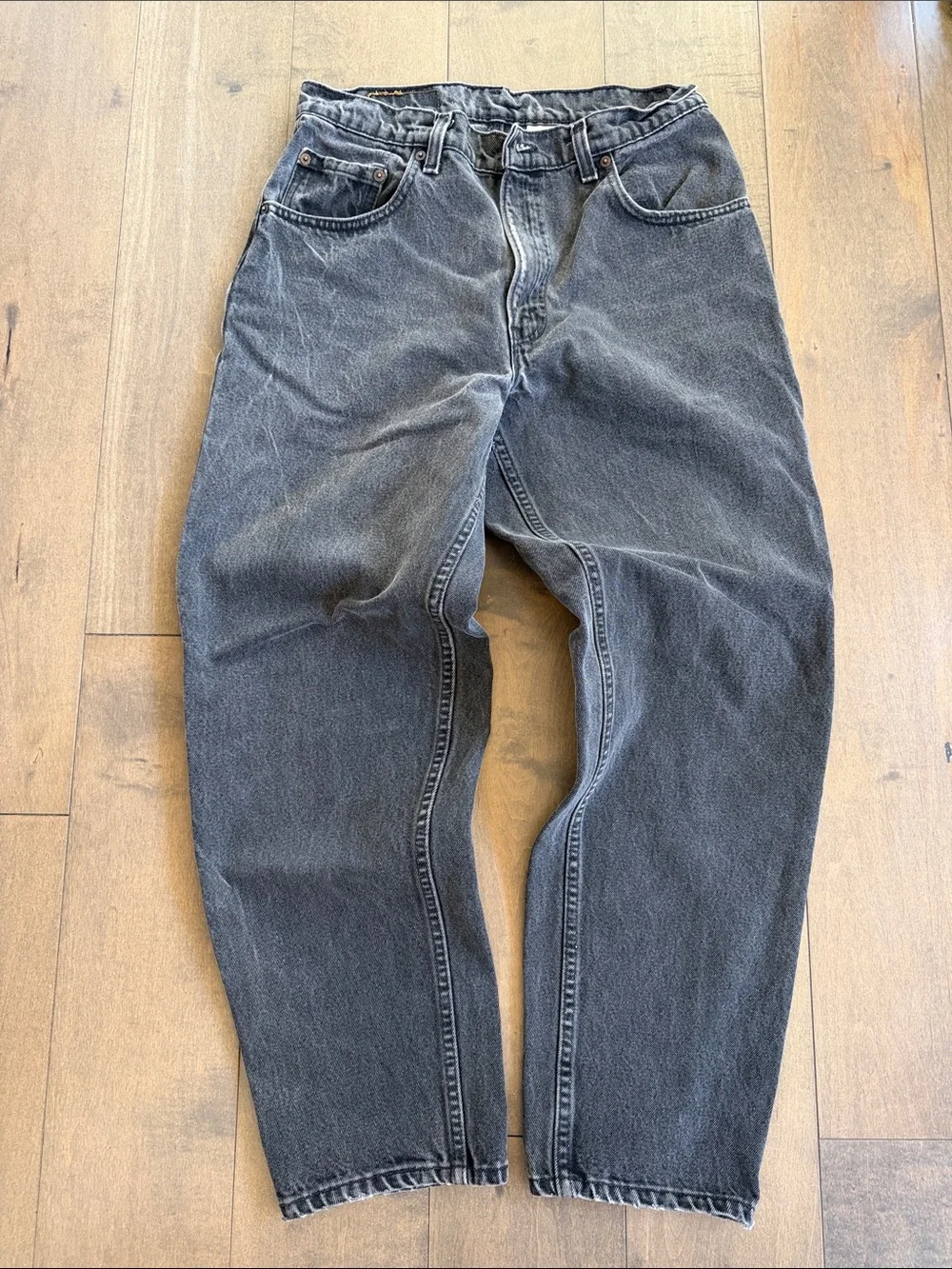 Vintage 1995 Levi’s 560 Black Denim Tapered Jeans Pants W34 L30 Loose Fit